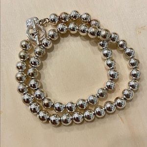 Vintage Ralph Lauren Silvertone Beaded Necklace